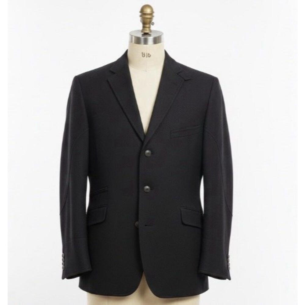 Kroon Ritchie Hybrid Sport Coat 46R Blazer Jacket Black Wool Cashmere